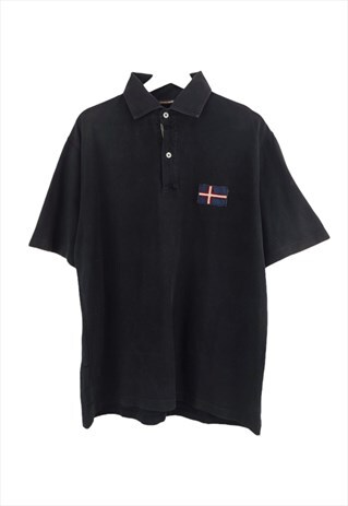 VINTAGE NAPAPIJRI POLO SHIRT IN BLACK L