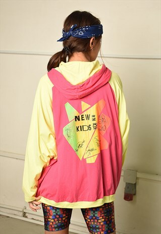80S RETRO SLOGAN COLOUR BLOCK OVERSIZED SWEATSHIRT CARDI