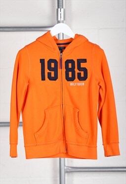 Vintage Tommy Hilfiger Hoodie in Orange Lounge Jumper XS