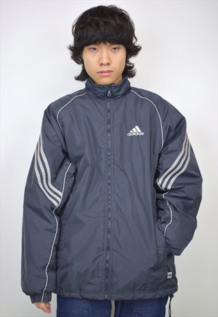 VINTAGE 90S ADIDAS CHARCOAL GREY JACKET