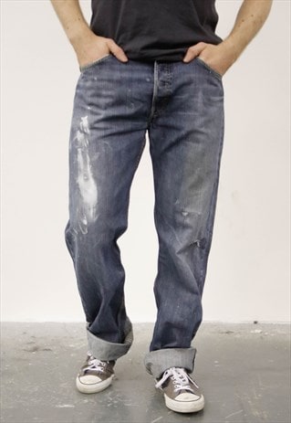 VINTAGE BLUE LEVI'S 501 PAINT JEANS