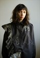 HAND EMBROIDERED COWBOY SHIRT WITH RUFFLES IN CHARCOAL GREY