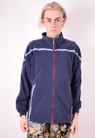 DIDORA MENS VINTAGE TRACKSUIT TOP JACKET MEDIUM BLUE 90S