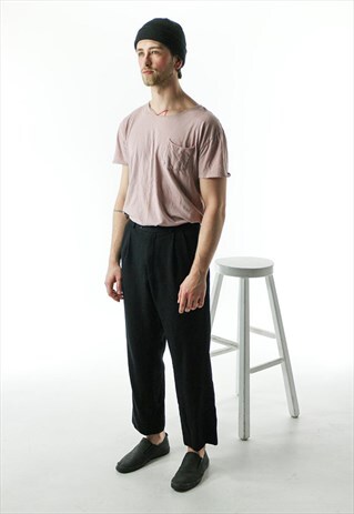 BLACK STRAIGHT PANTS/ PLEATED LIGHT PANTS