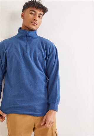 VINTAGE SERGIO TACCHINI 1/4 ZIP FLEECE TOP BLUE