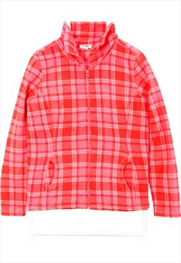 Old Navy 90's Full Zip Up Check Fleece Jumper Medium Pink