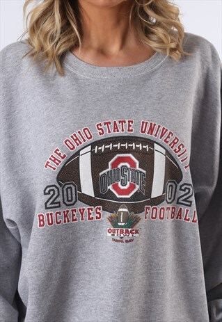 SWEATSHIRT JUMPER OVERSIZED OHIO UNIVERSITY LOGO UK 22 (D1J