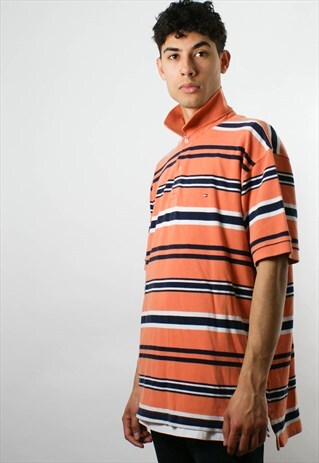 TOMMY HILFIGER 1990S V NECK COLLAR T SHIRT 564732