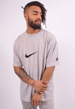 NIKE MENS VINTAGE T-SHIRT TOP LARGE GREY 90S