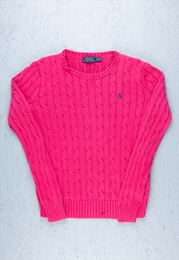 90s Polo by Ralph Lauren Pink Knit Jumper - B2173