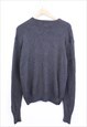 VINTAGE RALPH LAUREN SWEATSHIRT GREY WAFFLE KNIT PULLOVER 
