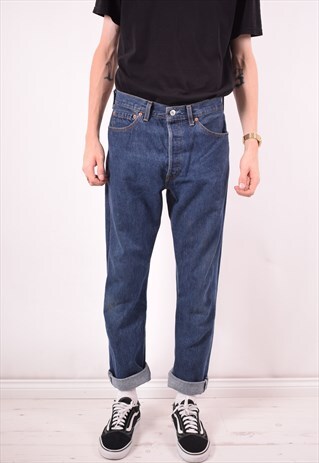 LEVI'S 501 MENS VINTAGE JEANS W32 L30 BLUE 90S