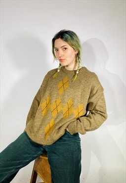 Vintage Size XL Chunky Knitted Jumper in Brown