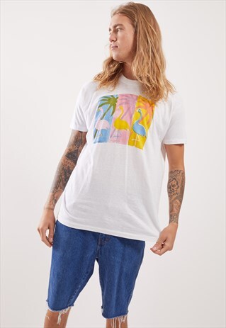 VINTAGE FLAMINGO GRAPHIC T-SHIRT