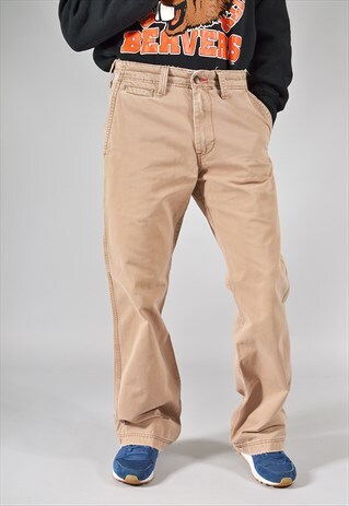 VINTAGE LEVI'S TWILLS BEIGE BOOTCUT CHINO TROUSERS