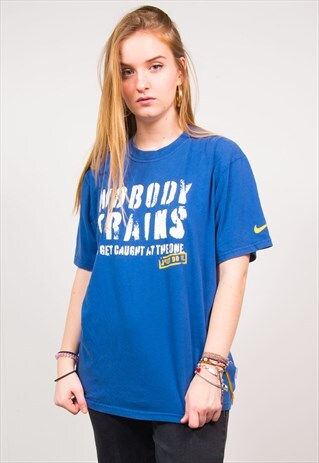 NIKE VINTAGE 90'S BLUE JUST DO IT SLOGAN SPORTS T-SHIRT