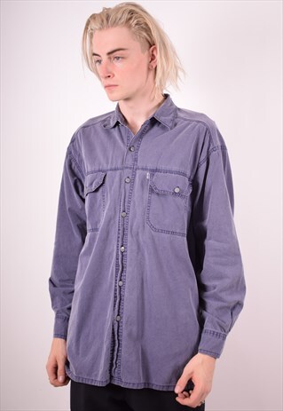 LEVI'S MENS VINTAGE SHIRT MEDIUM BLUE 90S