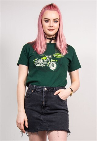 VINTAGE 90'S GREEN HARLEY DAVIDSON T-SHIRT