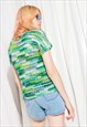 VINTAGE CROCHET TEE 90S GREEN HANDMADE T-SHIRT