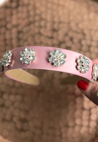 SARAH PINK EMBELLISHED HEADBAND