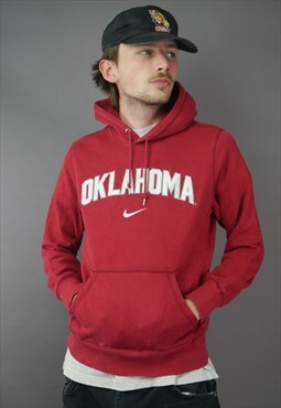 Vintage Nike Oklahoma Hoodie in Red with Embroidered Logo
