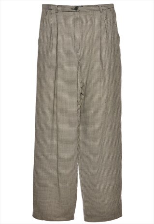 BEYOND RETRO VINTAGE HOUNDSTOOTH MONOCHROME TROUSERS - W28