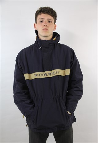 VINTAGE WOOLRICH NAVY 1/2 ZIP JACKET