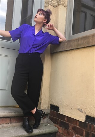 BLACK HIGH WAISTED TROUSERS