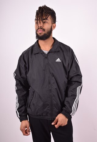 ADIDAS MENS VINTAGE JACKET MEDIUM BLACK 90'S