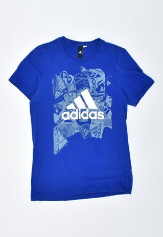 VINTAGE ADIDAS T-SHIRT TOP BLUE