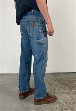 Vintage Carhartt Carpenter Pants Men's Dark Blue