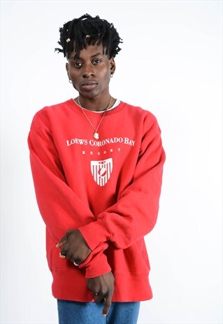 LEE SWEATSHIRT IN RED WITH GRAPHIC PRINT.