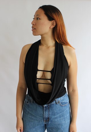 Y2K BLACK SLASH TOP