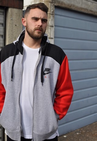 90'S VINTGE NIKE REWORK COLOUR BLOCK FLEECE SLEEVE HOODIE