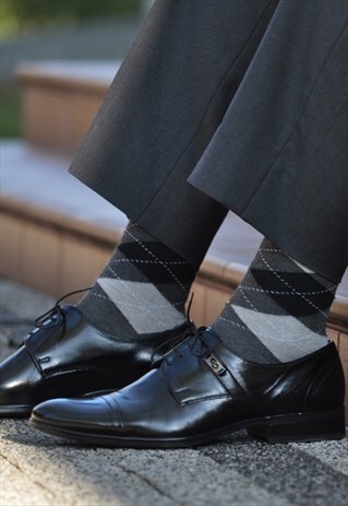 ELEGANT HIGH QUALITY GREY SOCKS BLACK DIAMOND, FOR SUIT