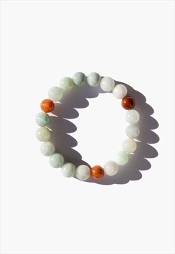 Pea beaded jade bracelet