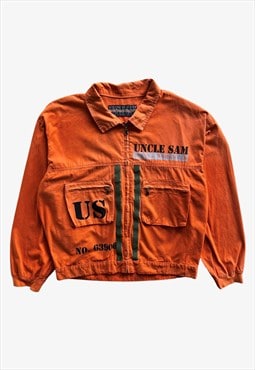 Vintage 90s Men's Uncle Sam Orange Workwear Jacket