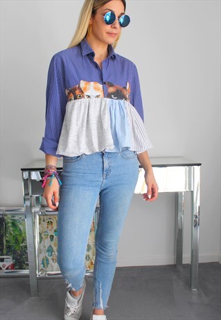 VINTAGE SHIRT PRINT CATS