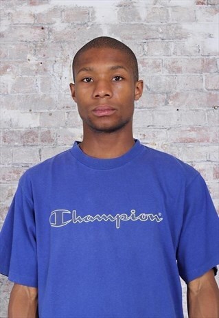 VINTAGE CHAMPION LOGO T-SHIRT BLUE