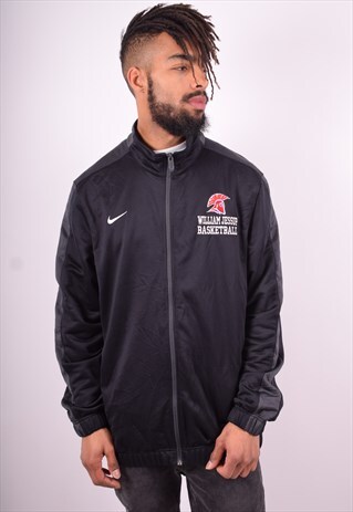 NIKE MENS VINTAGE TRACKSUIT TOP JACKET XL BLACK 90'S