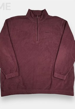 Vintage Reebok  burgundy 1/4 zip fleece jumper size XXL