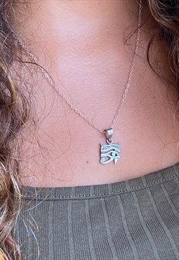 Evil Eye Pharaonic Egyptian Necklace in Sterling Silver 925