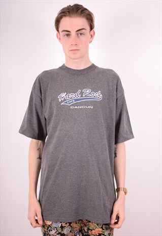 HARD ROCK CAFE MENS VINTAGE T-SHIRT TOP XL GREY 90S