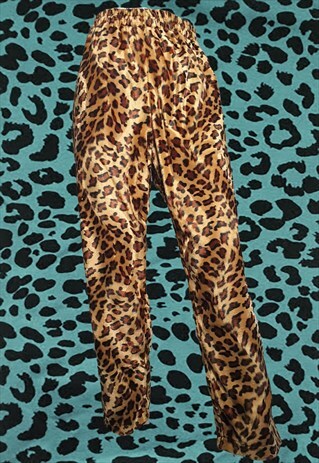 Y2K LEOPARD ANIMAL PRINT JOGGERS/TROUSERS