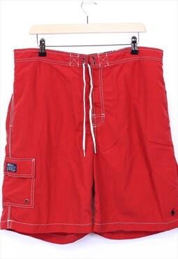 Vintage Ralph Lauren Shorts Red With Pocket And Logo 90s