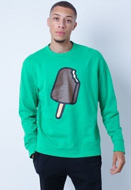 Vintage USA Ice Cream Graphic Sweatshirt in Green XL