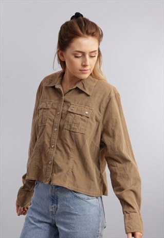 VINTAGE REWORKED CROPPED CORD SHIRT Z102