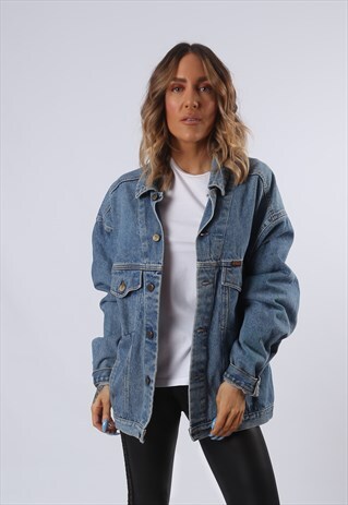 DENIM JACKET RIFLE OVERSIZED FITTED UK 18 (B61C)