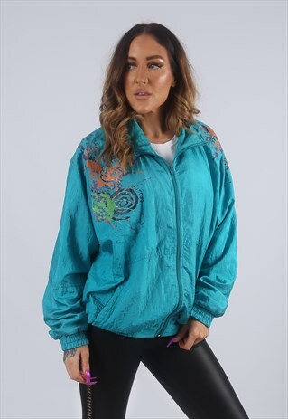 VINTAGE SHELL BOMBER JACKET OVERSIZED FITTED UK 14 (K2H)
