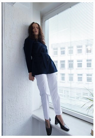 VINTAGE 80'S NAVY BELTED JACKET